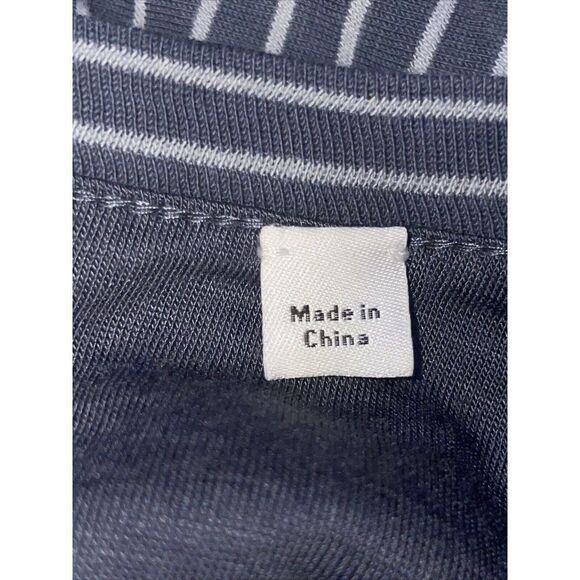 Vince Classic Stripe Side Tie Dress X-LARGE XL Short Sleeve Gray White MSRP $225 - Picture 5 of 5